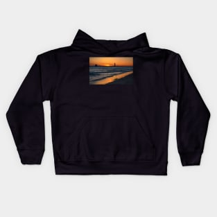 Grand Haven Lighthouse at Sunset on Lake Michigan Kids Hoodie